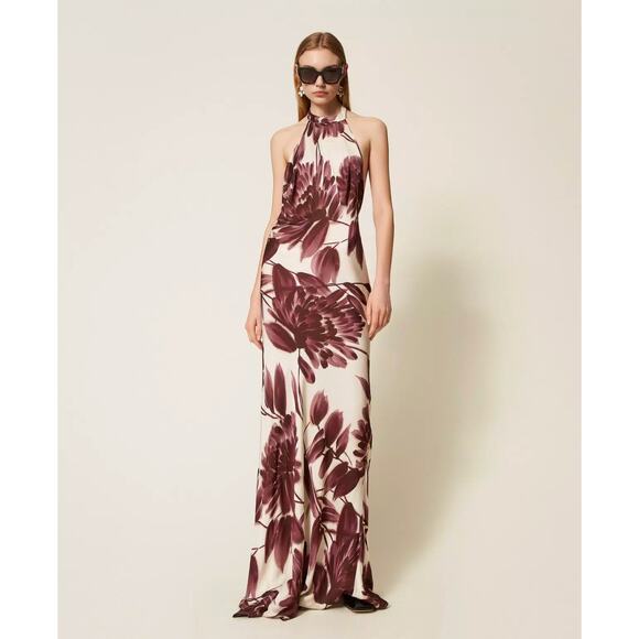 TWINSET Dahlia Print Maxi Dress Size S/Italian Size 42 - Picture 5 of 10